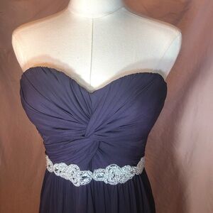 Prom Strapless Purple Formal Gown with Rhinestone Waist size Small Medium
